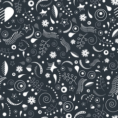 Abstract nature seamless pattern design. Vector geometric floral