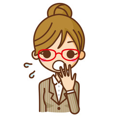 眼鏡をかけたビジネスウーマン　驚く