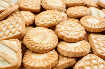 A pile of  biscuits. Food background