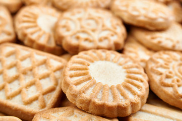 A pile of  biscuits. Food background