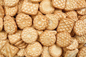 A pile of  biscuits. Food background