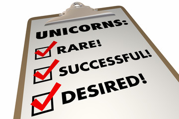Unicorns New Business Success CEOs Leaders Startups 3d Illustrat