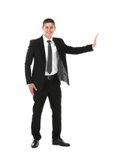 Handsome businessman, isolated on white