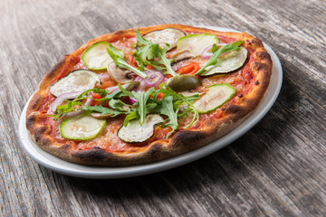 Delicious italian vegetarian pizza