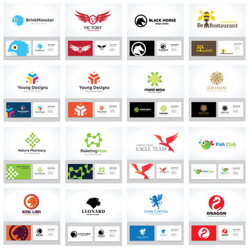 Animal Logo collection, Logo set, Eagle Logo, Lion Logo, Dragon Logo, Boutique hotel logo, Creative Logo, Business Card and brand identity.