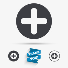 Obraz premium Plus sign icon. Positive symbol.