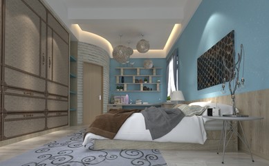 Bedroom Interior 3D Illustration