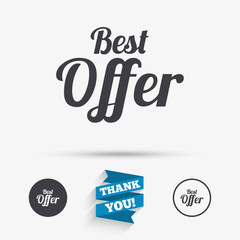 Best offer sign icon. Sale symbol.