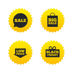 Sale speech bubble icon. Black friday symbol