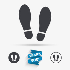 Imprint shoes sign icon. Shoe print symbol