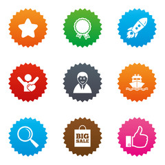 Online shopping, e-commerce and business icons.