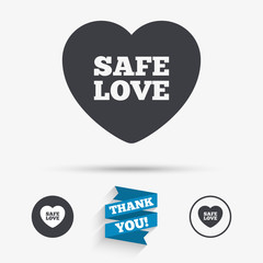 Safe love sign icon. Safe sex symbol.