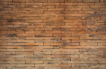 Old red brick wall from the temple in Thailand