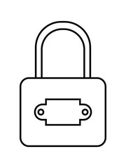 Padlock. Flat linear icon of lock isolated on white background.