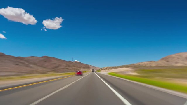 summer day blue sky road trip car drive panorama 4k time lapse california usa

