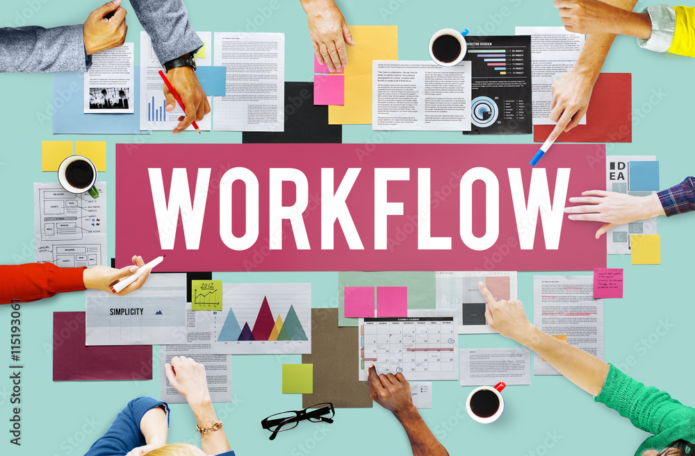 Poster workflow efficient business process procedure concept - Posters