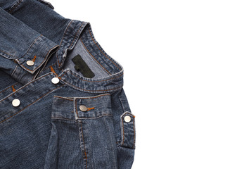 Close up blue denim jacket
