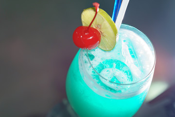 Classic blue hawaii cocktail