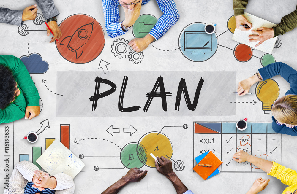 Sticker plan planning business sttrategy data analysis concept - Stickers