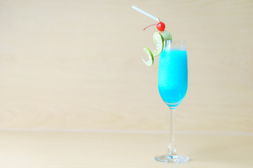 Blue kamikaze cocktail