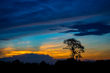 Sunset twilight time at Somdet Kalasin Thailand