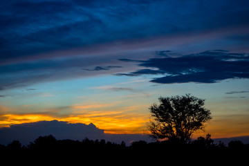 Sunset twilight time at Somdet Kalasin Thailand