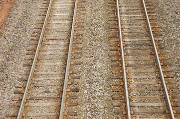 Fototapeta na wymiar close up on old railway track