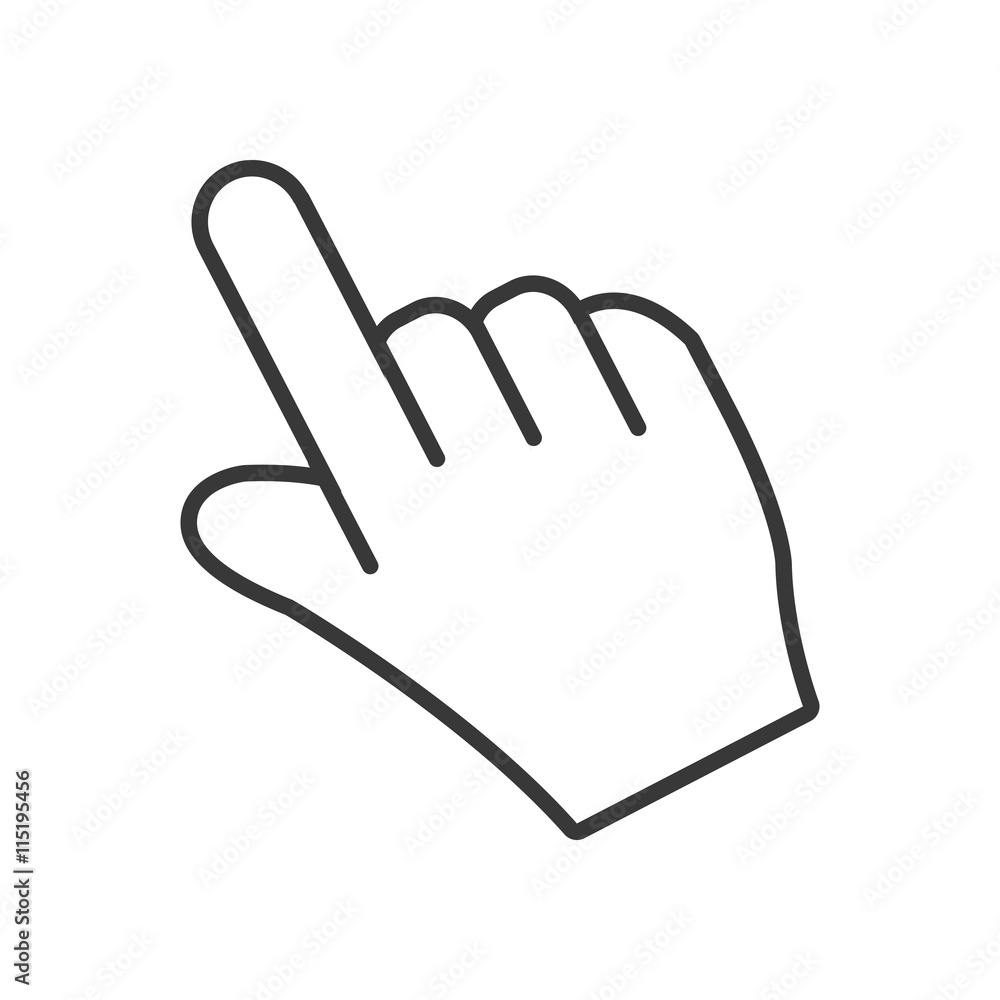 Poster hand pointer icon
