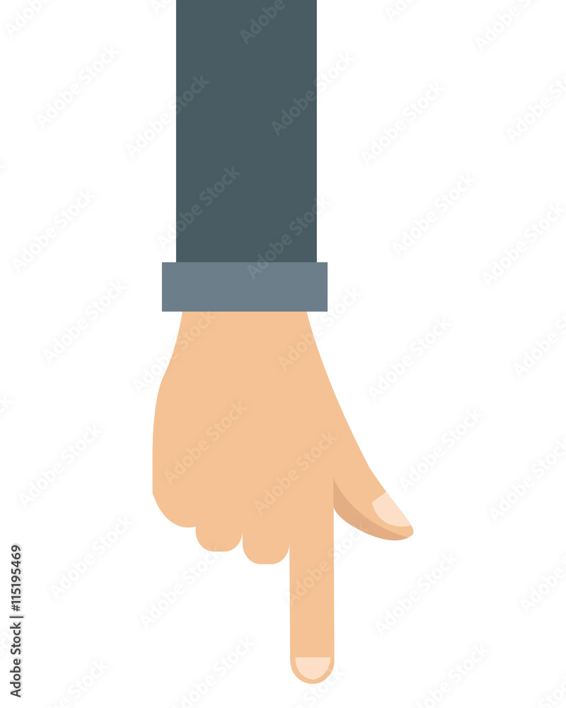 Poster hand pointing with index finger icon