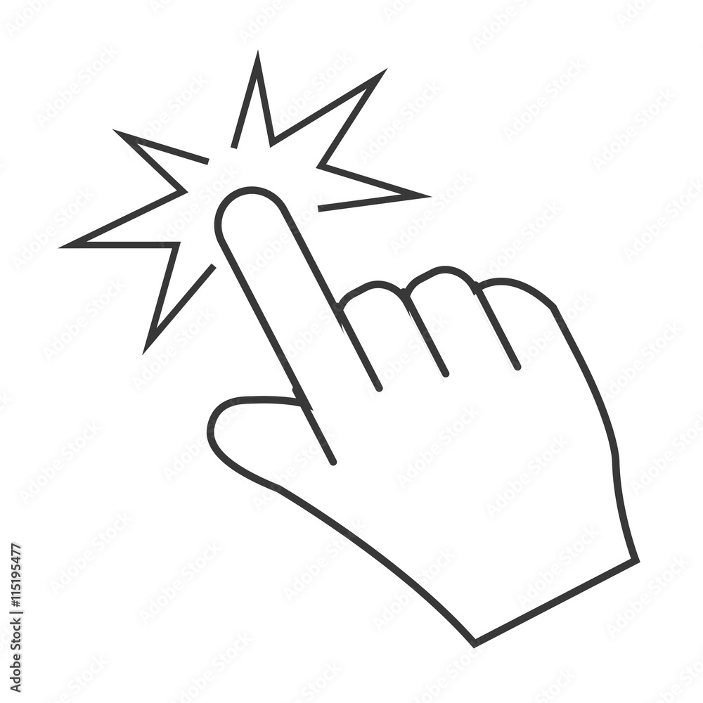 Poster hand pointer icon