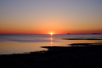 Obrazy  Widok na morze i zachód słońca Plaża