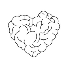 heart shaped brain icon