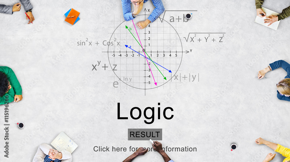 Poster logic intelligence rational reason solution ideas concept