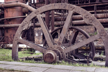 Fototapeta na wymiar Old wheel sheet bar mill