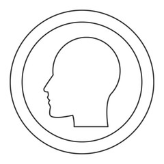 head profile inside circle icon