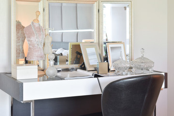 jewelry set on luxury dressing table at home