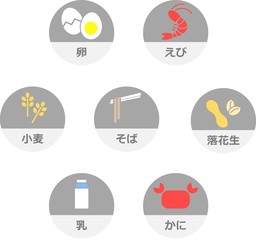 アレルギー主要7品目　アイコン