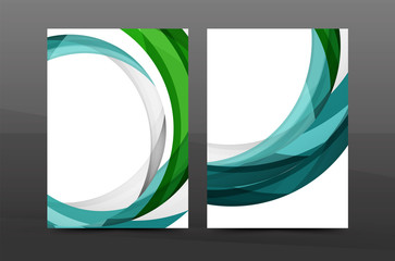 Color waves abstract background geometric A4 business print template