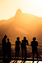 tourists silhouettes on a Pao do Asucar