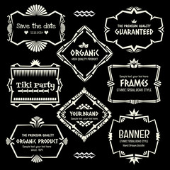 Doodle vector frame set.Ethnic Tribal  style frame collection.