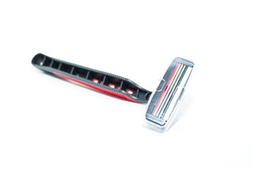 shaving razor tri blade isolated on a white background