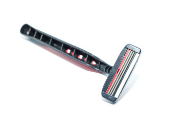 shaving razor tri blade isolated on a white background