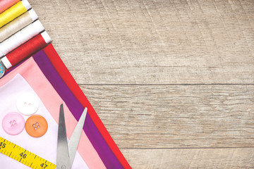 Workplace of fashion designer studio with equipment