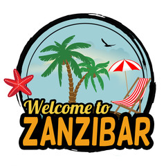 Welcome to Zanzibar sign - obrazy, fototapety, plakaty