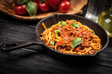 Traditional spaghetti bolognese