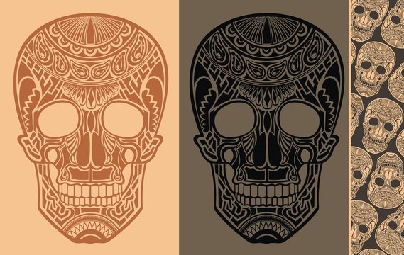 Seamless Background with skulls