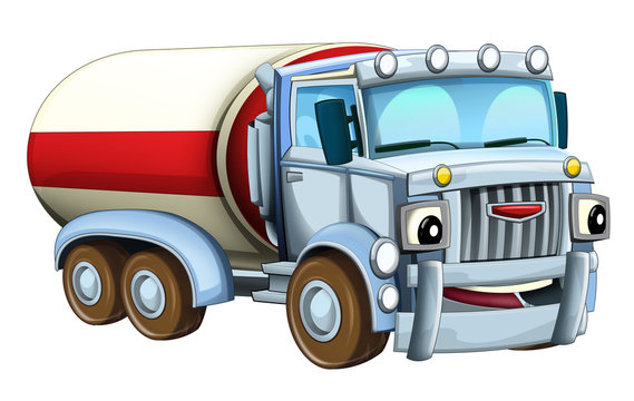 Cartoon happy truck - isolated - illustration for children 