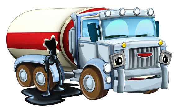 Cartoon damaged truck - isolated - illustration for children 