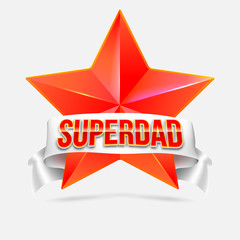 Super dad badge with ribbon