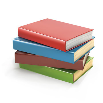 Stack Of Color Books Stock Illustration - Download Image Now
